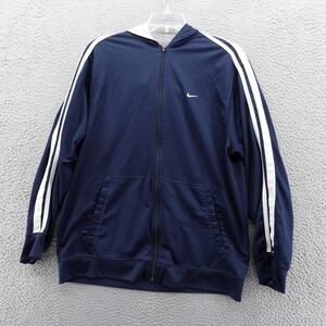 Nike Hooded Performance‎ Track Jacket XL Navy Blue Mens Full Zip Athletic Casual